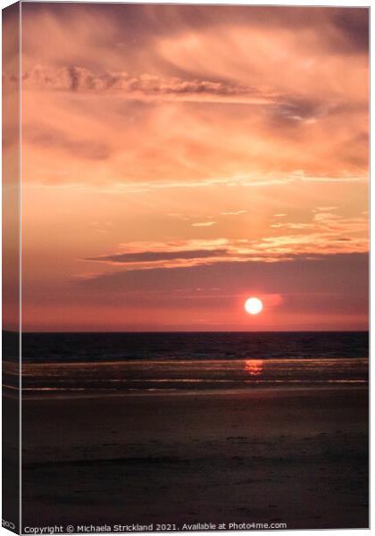 Sunset from Walney Canvas Print by Michaela Strickland