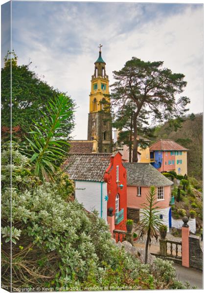 Portmeirion Clock Tower  Canvas Print by Kevin Smith