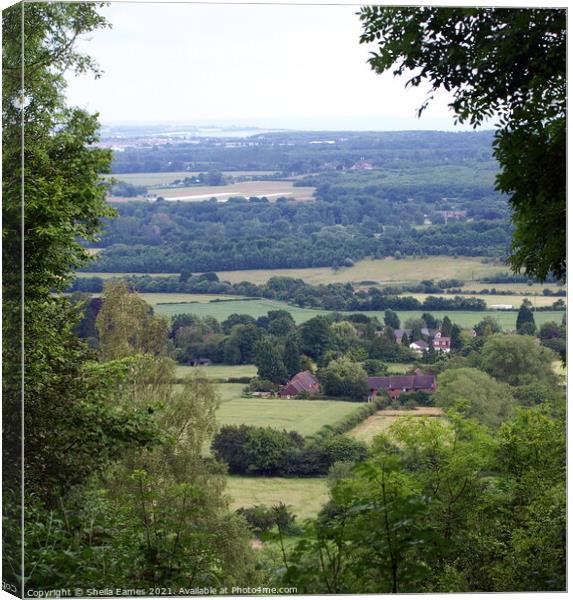 View across Kent (England) Canvas Print by Sheila Eames