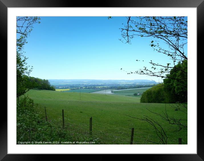 The View across Kent and Sussex Framed Mounted Print by Sheila Eames