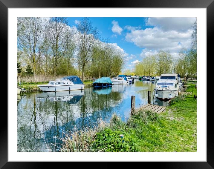 Boats at Paper mill Lock  Framed Mounted Print by Ailsa Darragh