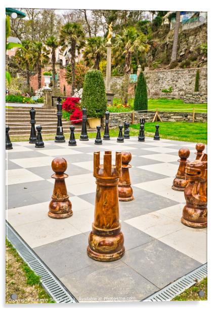 Time for chess at Portmeirion Acrylic by Kevin Smith