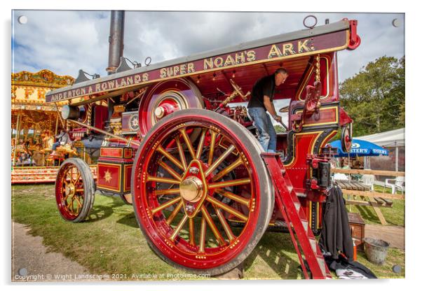 The Lion Steam Traction Engine Acrylic by Wight Landscapes