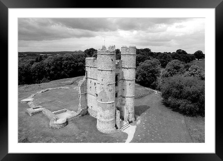 Donnington Castle (Black & White collection) Framed Mounted Print by jamie stevens Helicammedia