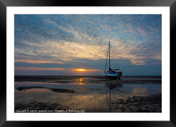 Sunset at Meols Framed Mounted Print by Darren Greaves