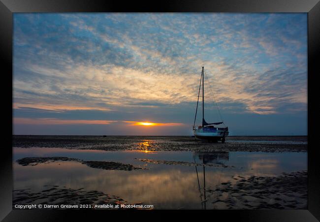 Sunset at Meols Framed Print by Darren Greaves
