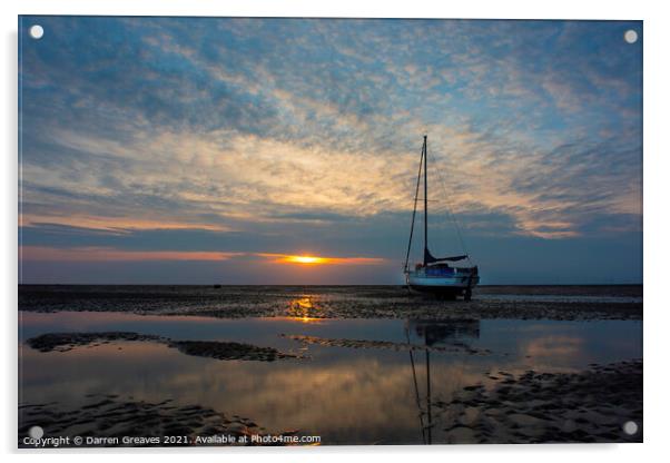 Sunset at Meols Acrylic by Darren Greaves