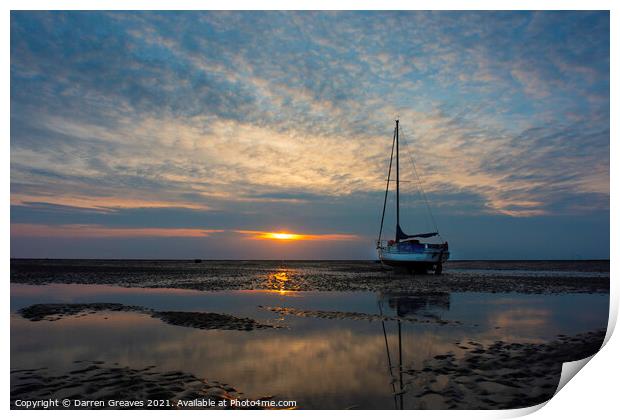 Sunset at Meols Print by Darren Greaves