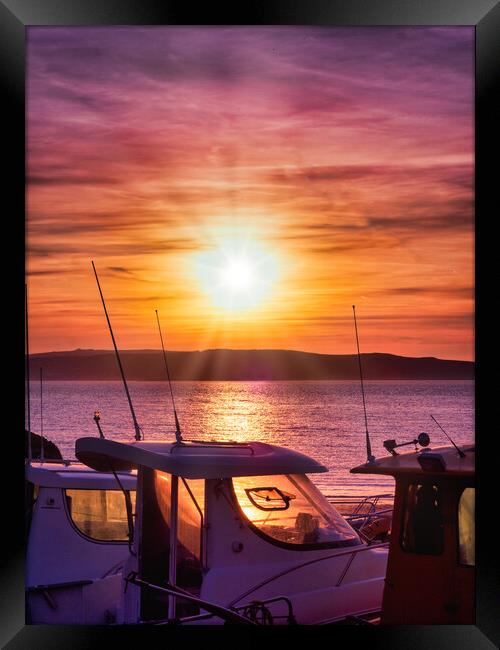 Sunset at Pwll Gwaelod Framed Print by Mark Llewellyn