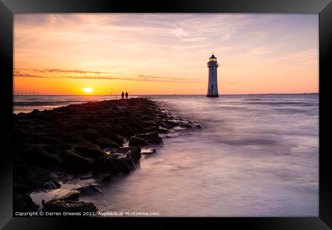 Sunset at perch rock Framed Print by Darren Greaves
