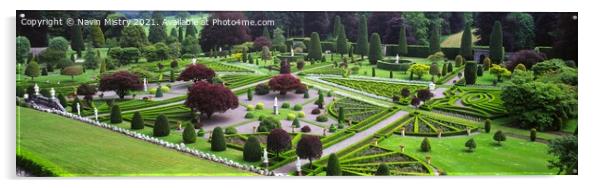 Drummond Castle Gardens Acrylic by Navin Mistry
