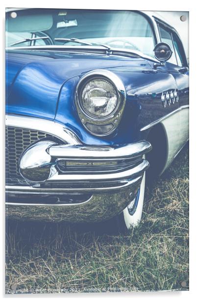 AMERICAN BUICK BLUE 1960S CAR Acrylic by Peter Greenway