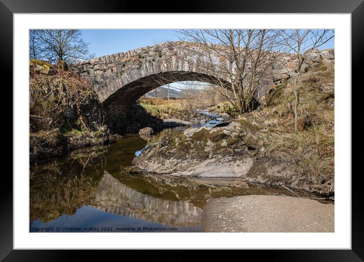 Bridge in Scotland Framed Mounted Print by christian maltby
