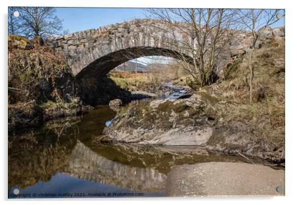Bridge in Scotland Acrylic by christian maltby