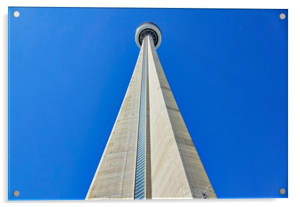 Famous CN Tower overlooking Ontario lake Acrylic by Elijah Lovkoff