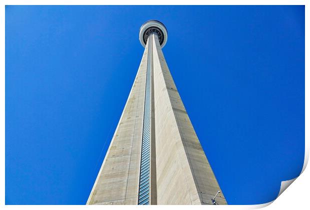 Famous CN Tower overlooking Ontario lake Print by Elijah Lovkoff