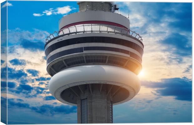 Toronto, famous CN Tower overlooking Ontario Lake  Canvas Print by Elijah Lovkoff