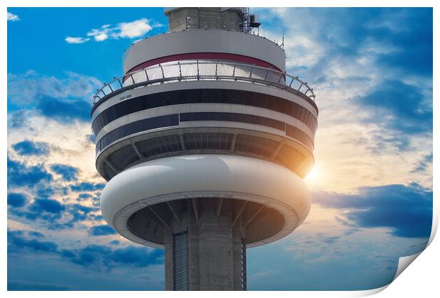 Toronto, famous CN Tower overlooking Ontario Lake  Print by Elijah Lovkoff