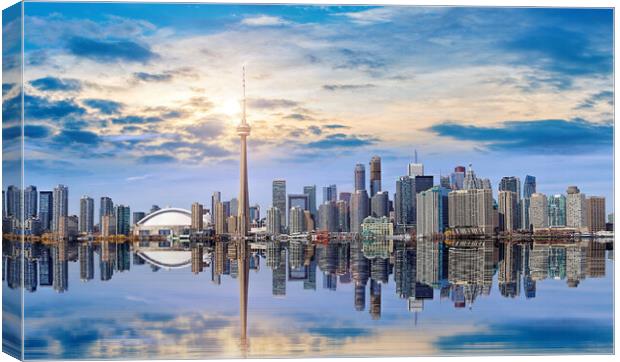 Toronto skyline from Ontario lake Canvas Print by Elijah Lovkoff