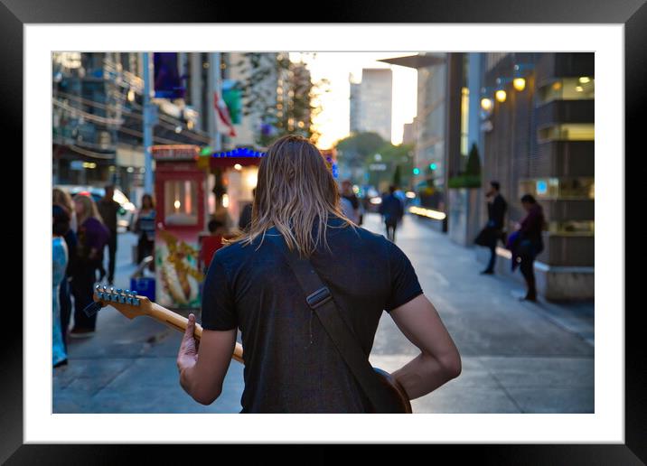 Toronto, Street musician entertaining the crowd Framed Mounted Print by Elijah Lovkoff