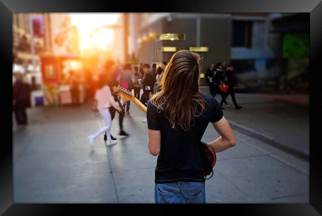 Toronto, Street musician entertaining the crowd Framed Print by Elijah Lovkoff