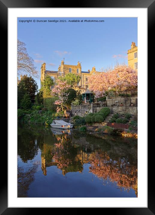 Spring reflections along the Kennett and Avon cana Framed Mounted Print by Duncan Savidge