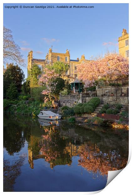 Spring reflections along the Kennett and Avon cana Print by Duncan Savidge