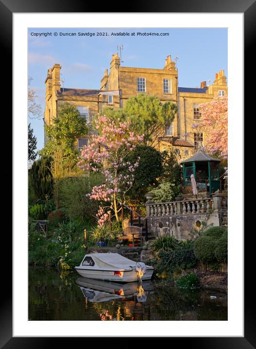 Georgian Building at the canal in Bath Framed Mounted Print by Duncan Savidge