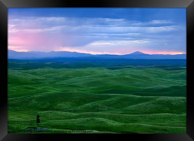 Red Dawn over the Palouse Framed Print by Mike Dawson