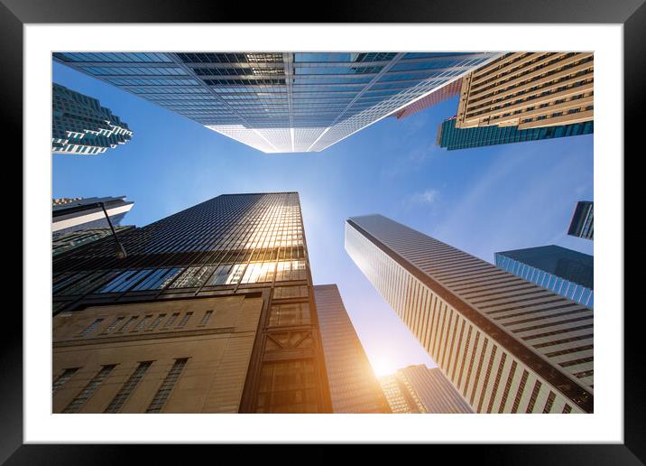 Scenic Toronto financial district skyline in the city downtown  Framed Mounted Print by Elijah Lovkoff