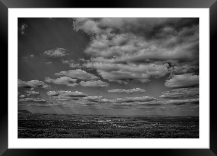Clouds Over Burnley from Crown Point Mono Framed Mounted Print by Glen Allen
