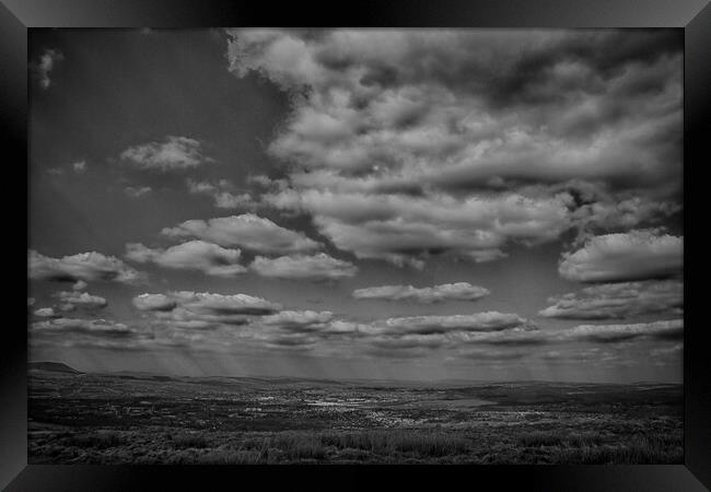 Clouds Over Burnley from Crown Point Mono Framed Print by Glen Allen