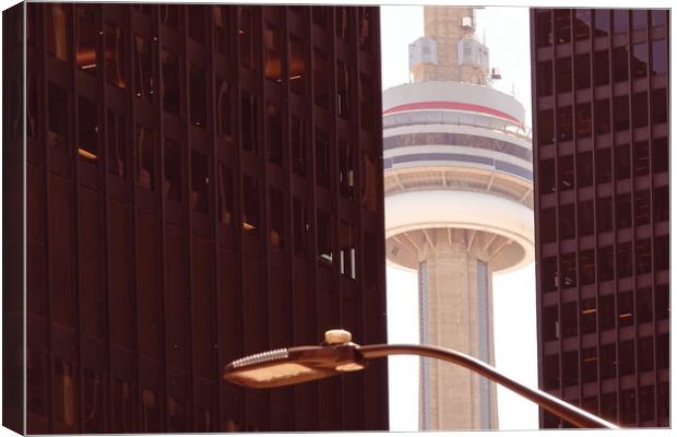 Toronto, famous CN Tower overlooking Ontario Lake Canvas Print by Elijah Lovkoff