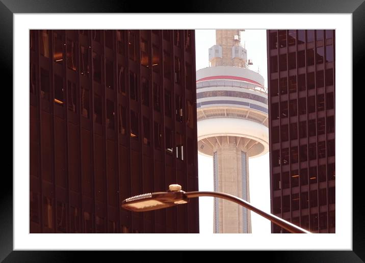 Toronto, famous CN Tower overlooking Ontario Lake Framed Mounted Print by Elijah Lovkoff