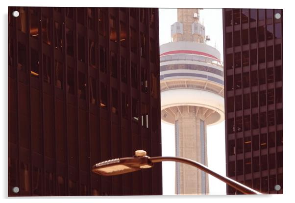 Toronto, famous CN Tower overlooking Ontario Lake Acrylic by Elijah Lovkoff