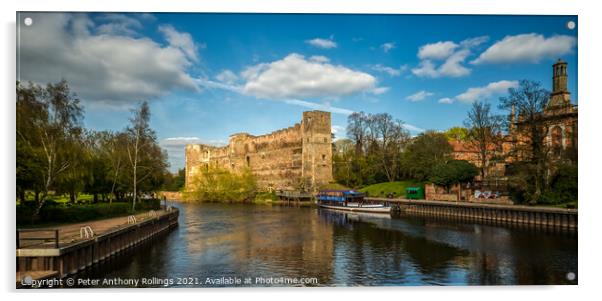 Newark Castle Acrylic by Peter Anthony Rollings