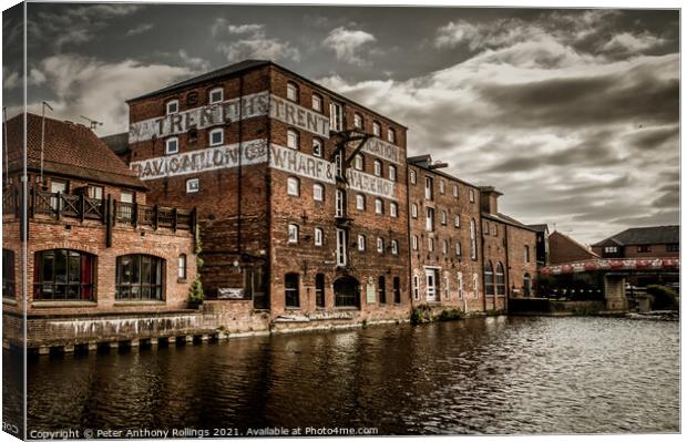 Trent Navigation Wharf Canvas Print by Peter Anthony Rollings