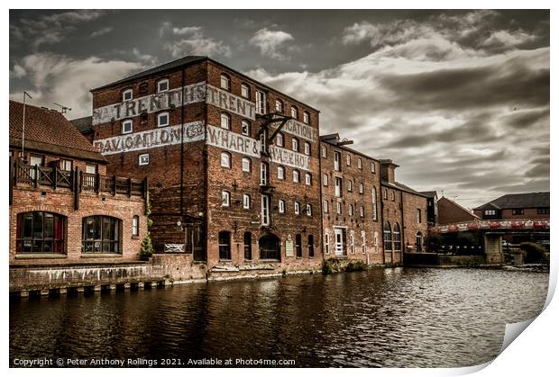 Trent Navigation Wharf Print by Peter Anthony Rollings