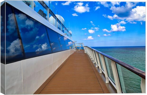 Luxury cruise ship heading to а vacation cruise around Caribbea Canvas Print by Elijah Lovkoff