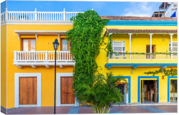 Colombia, Scenic colorful streets of Cartagena in historic Getse Canvas Print by Elijah Lovkoff