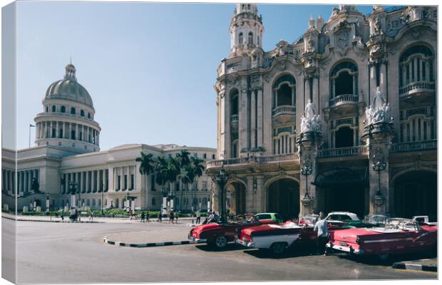 Havana, Famous colorful Taxis Canvas Print by Elijah Lovkoff