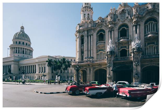 Havana, Famous colorful Taxis Print by Elijah Lovkoff