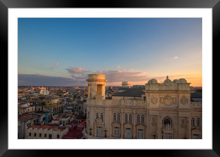 Panoramic view of an Old Havana and colorful Old Havana streets  Framed Mounted Print by Elijah Lovkoff