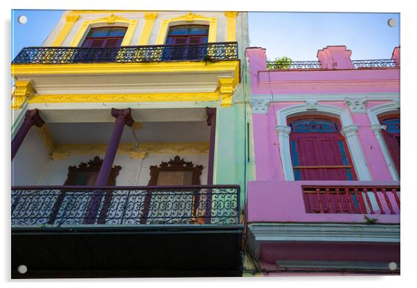 Scenic colorful Old Havana streets in historic city center Acrylic by Elijah Lovkoff