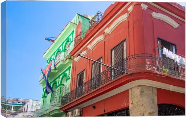 Scenic colorful Old Havana streets in historic city center Canvas Print by Elijah Lovkoff