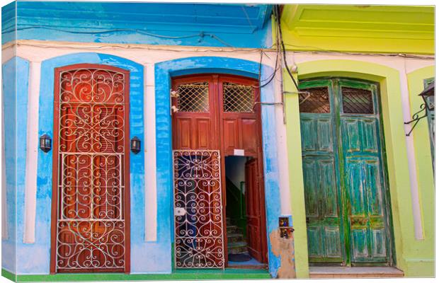 Scenic colorful Old Havana streets in historic city center (Hava Canvas Print by Elijah Lovkoff