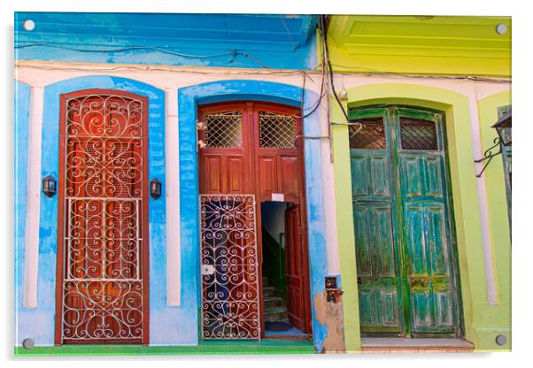 Scenic colorful Old Havana streets in historic city center (Hava Acrylic by Elijah Lovkoff