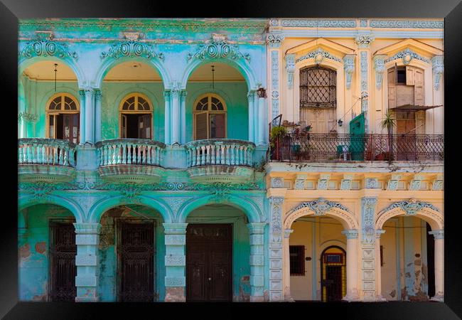 Scenic colorful Old Havana streets in historic city center  Framed Print by Elijah Lovkoff