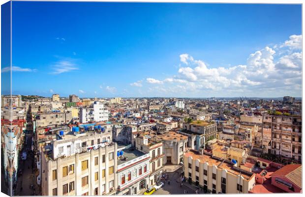 Panoramic view of an Old Havana and colorful Old Havana streets  Canvas Print by Elijah Lovkoff