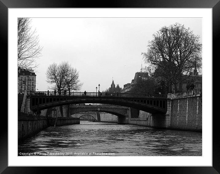 Bridges in Paris Framed Mounted Print by Penny Fazackerley